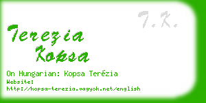 terezia kopsa business card